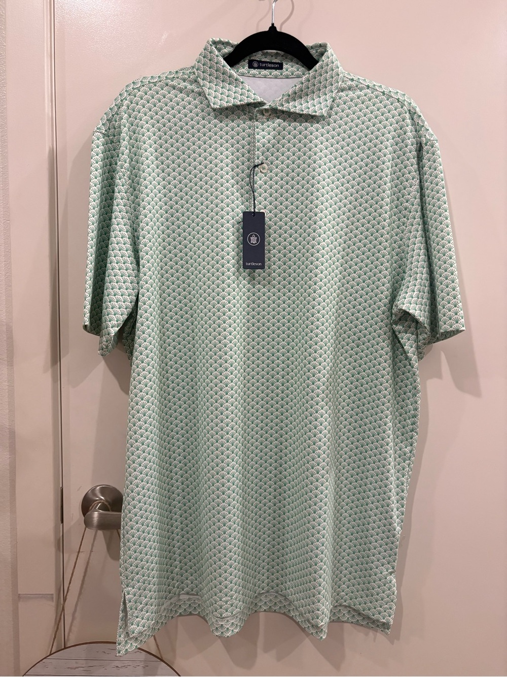 Turtleson Men's performance Mint Polo Shirt